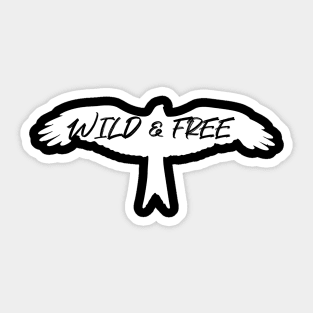 wild and free flying eagle white character Sticker